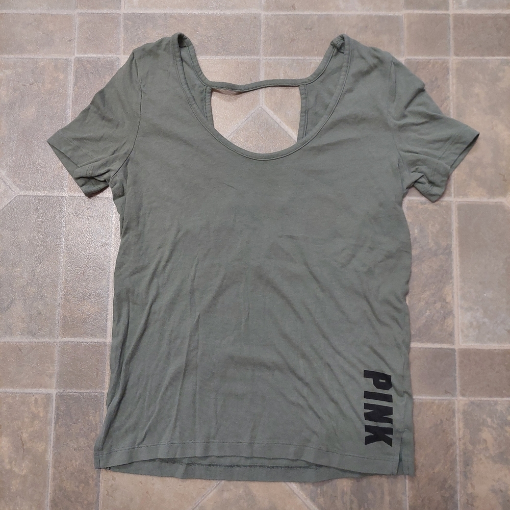 Victoria's Secret Pink Womens Green Pullover Shirt Size Extra Small XS